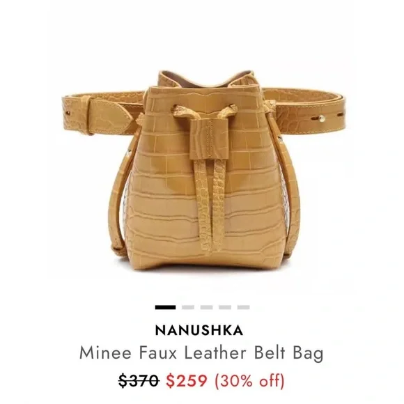 Nanushka Minee Faux Leather Belt Bag in Brown - Picture 2 of 3